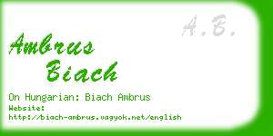 ambrus biach business card